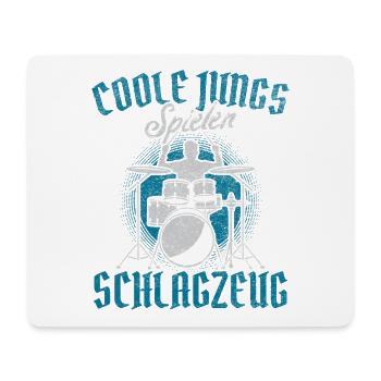 Coole Jungs spielen Schlagzeug / Musik, Instrument - Mousepad (Querformat) - Weiß - Vorne