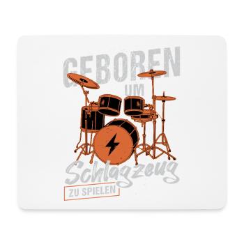 Geboren zum Schlagzeugspielen / Drummer - Mousepad (Querformat) - Weiß - Vorne