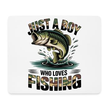 Fishing Angler Boy Fishing Fishing Saying Kids - Mouse Pad (horizontal) - white - Front