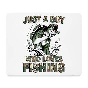 Fishing Angler Boy Fishing Fishing Saying Kids - Mouse Pad (horizontal) - white - Front