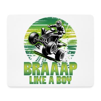 Quad ATV Boy Men Four Wheeler - Mousepad (Querformat) - Weiß - Vorne