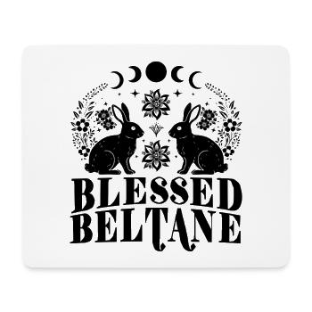 Beltane-Segnungen Maitags-Heidnischer Kaninchenhase - Mousepad (Querformat) - Weiß - Vorne