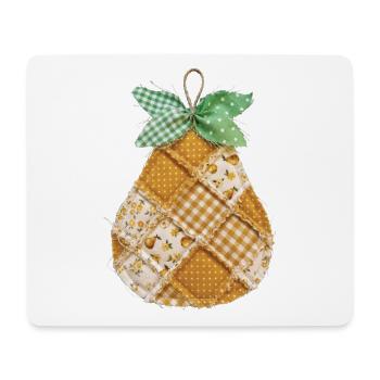 Faux Patchwork Pear Fruit Vintage-Quilt - Mousepad (Querformat) - Weiß - Vorne