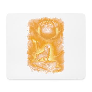 Pug, Moon - Mouse Pad (horizontal) - white - Front