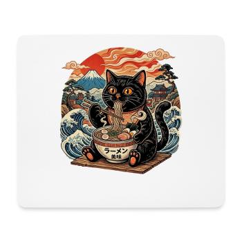 Cat Eat Noodle: Amour des Chats Gourmands - Tapis de souris (format paysage) - blanc - Devant