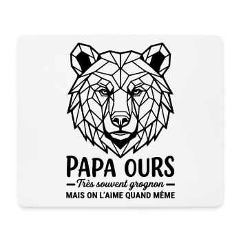 T-shirt PAPA_OURS : Un Cadeau Émotionnel pour Papa - Tapis de souris (format paysage) - blanc - Devant