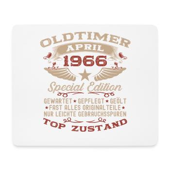 60. Geburtstag Geschenk Mann Oldtimer April 1966 - Mousepad (Querformat) - Weiß - Vorne