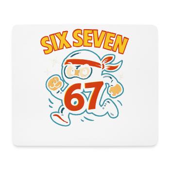 Six Seven 67 Italian Brainrot Ninja Humor Funny - Mouse Pad (horizontal) - white - Front