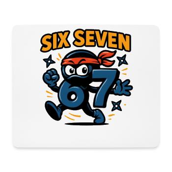 Six Seven 67 Italian Brainrot Ninja Humor Funny - Mouse Pad (horizontal) - white - Front