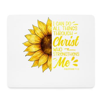 Inspirational Christian Sunflowers Jesus - Mouse Pad (horizontal) - white - Front
