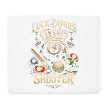 8-Ball Billard Luck Favors The Shooter - Mousepad (Querformat) - Weiß - Vorne