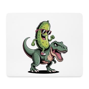 Saure Gurke reitet auf Dinosaurier - Mousepad (Querformat) - Weiß - Vorne