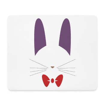 Cute black Jiji cat with red bow tie - Mouse Pad (horizontal) - white - Front