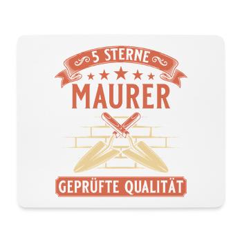 Maurer 5 Sterne – Geprüfte Qualität Handwerk - Mousepad (Querformat) - Weiß - Vorne