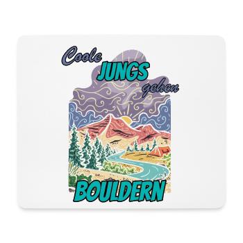 coole Jungs gehen Bouldern - Mousepad (Querformat) - Weiß - Vorne