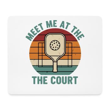 Pickleball-lustiger Spieler Triff mich am Court - Mousepad (Querformat) - Weiß - Vorne
