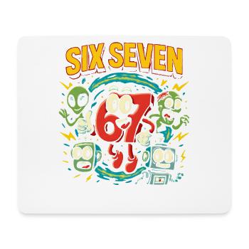 Six Seven 67 Italian Brainrot Nerd Humor Lustig - Mousepad (Querformat) - Weiß - Vorne