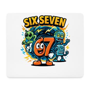 Six Seven 67 Italian Brainrot Nerd Humor Lustig - Mousepad (Querformat) - Weiß - Vorne