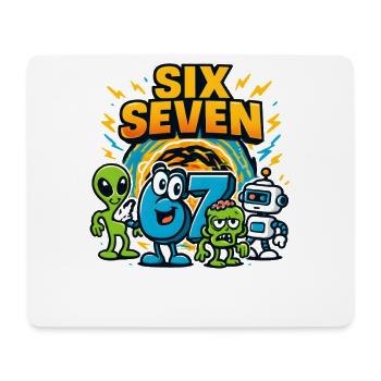 Six Seven 67 Italian Brainrot Nerd Humor Lustig - Mousepad (Querformat) - Weiß - Vorne