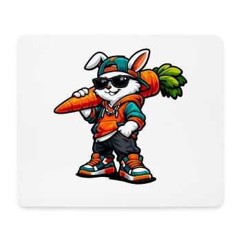 Funny Easter Bunny with Carrot Rabbit - Mousepad (Querformat) - Weiß - Vorne