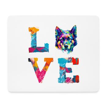 Berger allemand adore Pop Art Chien coloré - Tapis de souris (format paysage) - blanc - Devant