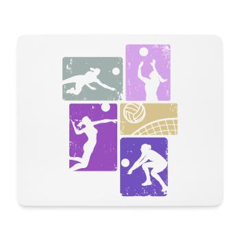 Joueuse de volley-ball de beach-volley féminin - Tapis de souris (format paysage) - blanc - Devant