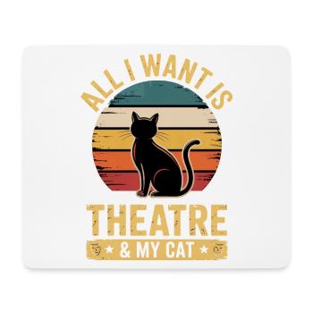 Théâtre musical : tout ce que je veux, mon chat & cadeau de théâtre - Tapis de souris (format paysage) - blanc - Devant