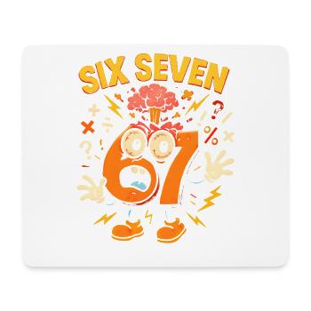 Six Seven 67 Italian Brainrot Nerd Humor Funny - Mouse Pad (horizontal) - white - Front