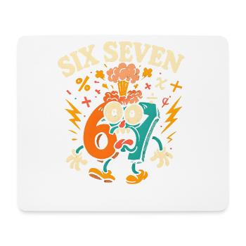 Six Seven 67 Italian Brainrot Nerd Humor Funny - Mouse Pad (horizontal) - white - Front