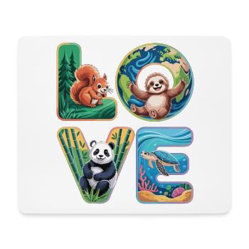 T-shirt Panda Tortue Paresseuse Écureuil - Tapis de souris (format paysage) - blanc - Devant