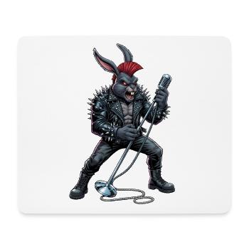 Heavy Metal Osterhase Rocker Ostern Hardcore Hase - Mousepad (Querformat) - Weiß - Vorne