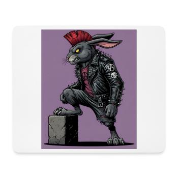 Heavy Metal Osterhase Rocker Ostern Hardcore Hase - Mousepad (Querformat) - Weiß - Vorne
