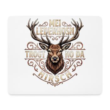 Trachtenshirt Herren Trachten T-Shirt Lederhose - Mousepad (Querformat) - Weiß - Vorne