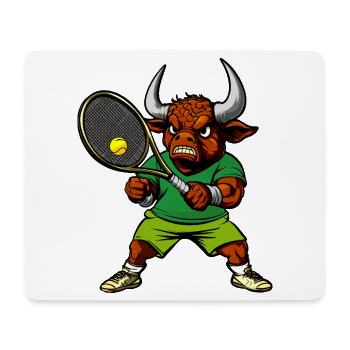 Stier Tennisspieler - Mousepad (Querformat) - Weiß - Vorne