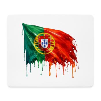 Portugal Flagge Farbenspritzer - Mousepad (Querformat) - Weiß - Vorne