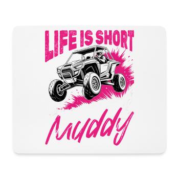 UTV Off Road Girl Woman 4 Wheeler Side by side - Mousepad (Querformat) - Weiß - Vorne