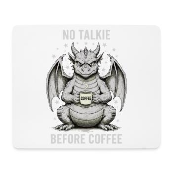 No Conversation Before Coffee Lover Dragon - Mouse Pad (horizontal) - white - Front