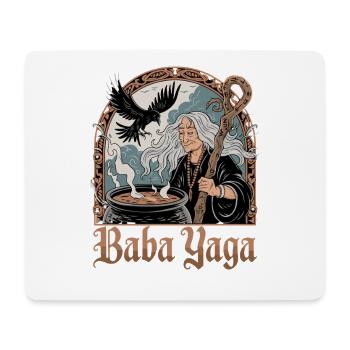 Mythologie du chaudron de corbeau sorcière slave de Baba Yaga - Tapis de souris (format paysage) - blanc - Devant