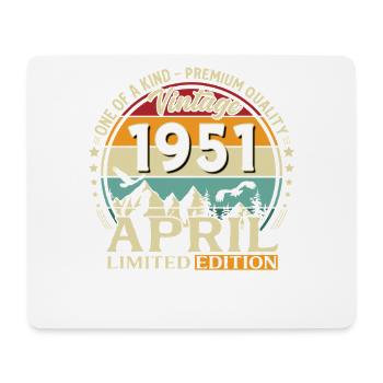 75. Geburtstag Geschenk Mann Original April 1951 - Mousepad (Querformat) - Weiß - Vorne