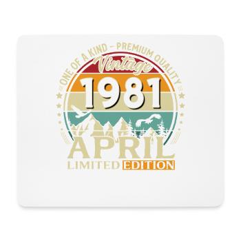 45. Geburtstag Geschenk Mann Original April 1981 - Mousepad (Querformat) - Weiß - Vorne