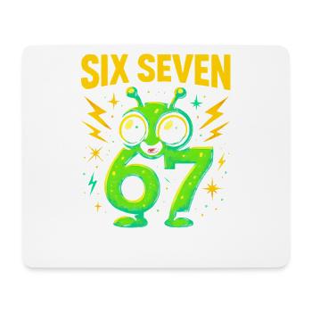 Six Seven 67 Italian Brainrot Alien Humor Lustig - Mousepad (Querformat) - Weiß - Vorne