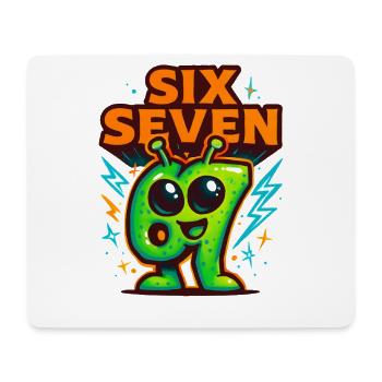 Six Seven 67 Italian Brainrot Alien Humor Lustig - Mousepad (Querformat) - Weiß - Vorne