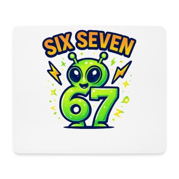Six Seven 67 Italian Brainrot Alien Humor Lustig - Mousepad (Querformat) - Weiß - Vorne