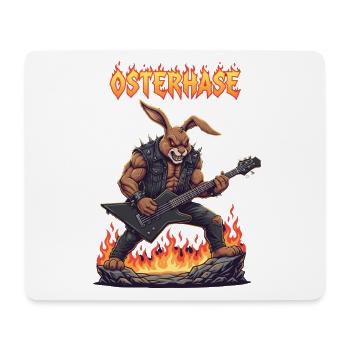 Heavy Metal Osterhase Rocker Ostern Hardcore Hase - Mousepad (Querformat) - Weiß - Vorne