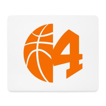NON. 4 BASKETBALL NUMÉRO 4 BASKETBALL 4E ANNIVERSAIRE - Tapis de souris (format paysage) - blanc - Devant