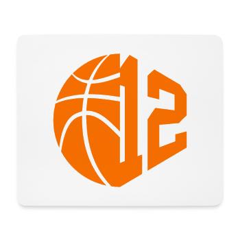 NUMMER 12 BASKETBALL 12. GEBURTSTAG - Mousepad (Querformat) - Weiß - Vorne