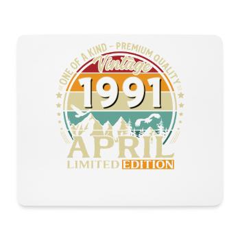 35. Geburtstag Geschenk Mann Original April 1991 - Mousepad (Querformat) - Weiß - Vorne