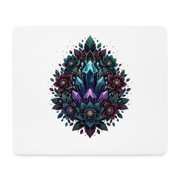 Cercle de Fleurs du Mandala de Cristal - Tapis de souris (format paysage) - blanc - Devant