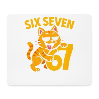 Six Seven Katze 67 Italian Brainrot Humor - Mousepad (Querformat) - Weiß - Vorne
