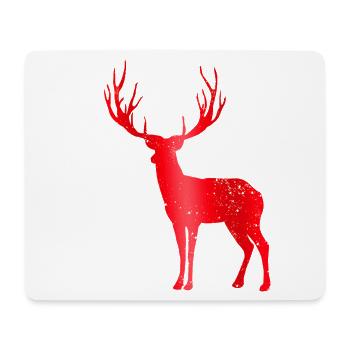 Hirsch mit Geweih Vintage Hirschgeweih Design - Mousepad (Querformat) - Weiß - Vorne